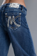 Maya Logo Wide Leg Jeans