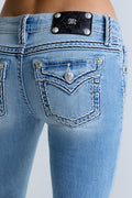 Cleo Stitched Low Rise Bootcut Jeans
